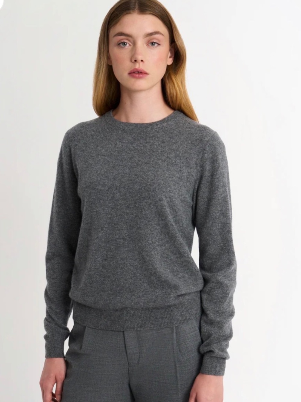Pringle of Scotland 100% Cashmere Crewneck Jumper Grey Melange Women's Size M CC